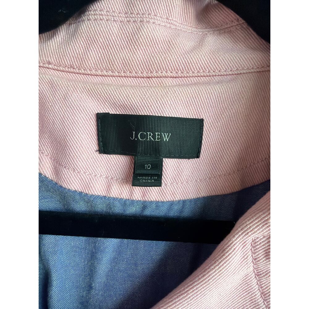 J. Crew Peacoat Womens 10 Pink Double Breasted Heavyweight Cotton Twill Jacket - Picture 5 of 5